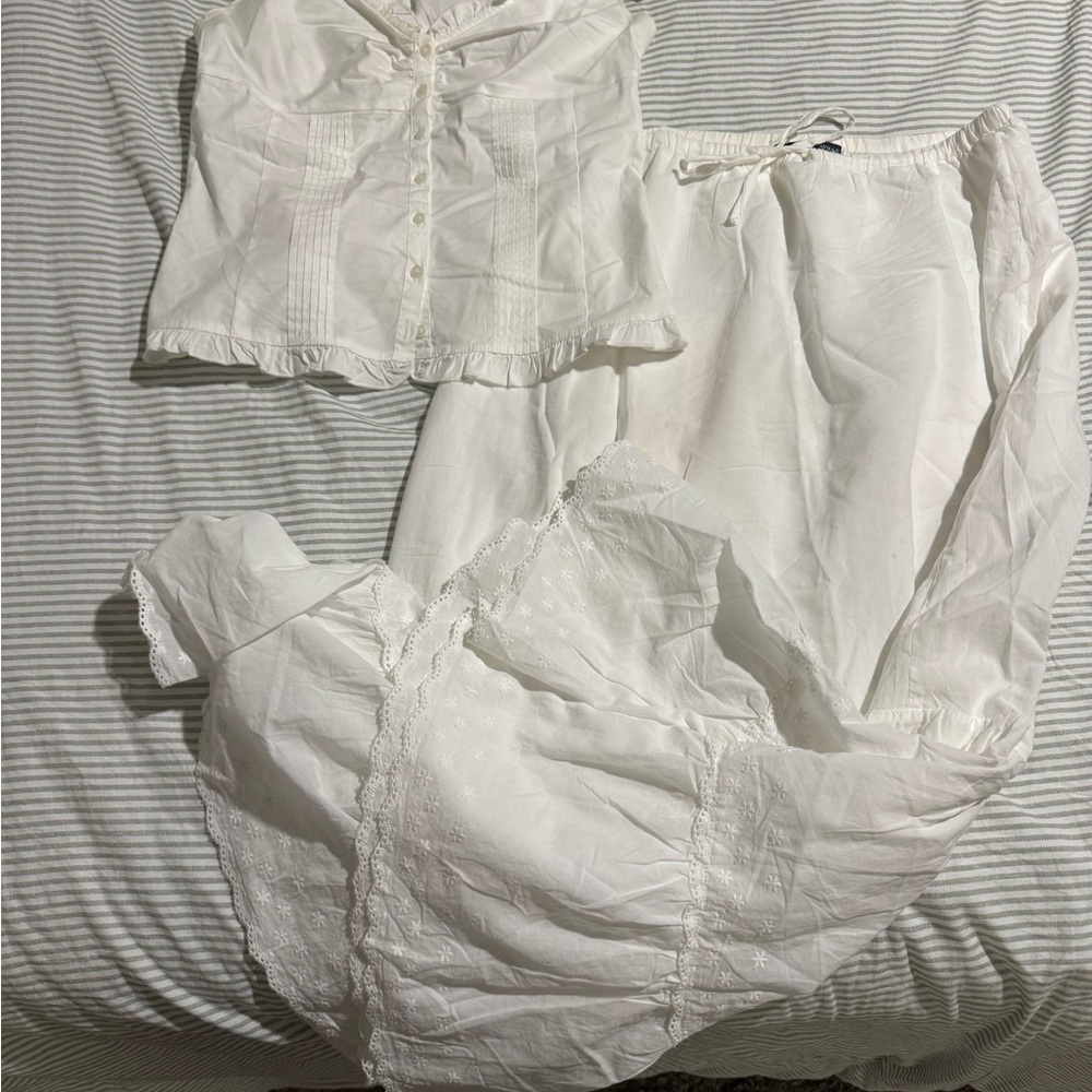 Brandy Melville White Two-Piece Set